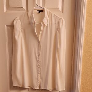 Express Cream Long Sleeve Button Down Shirt